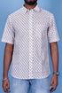 Slim Fit Cambric Cotton Men’s Half  Sleeved Shirt In Floral Print